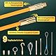 12M Einziehband Kabel Kabeleinziehhilfe, 4 Stangen x 100 cm x 4mm Kabelstangen und 8 Stangen x 100 cm x 6mm Kabelstäbe Fischband mit 9 Adaptern für Leerrohre zur Kabelverlegung