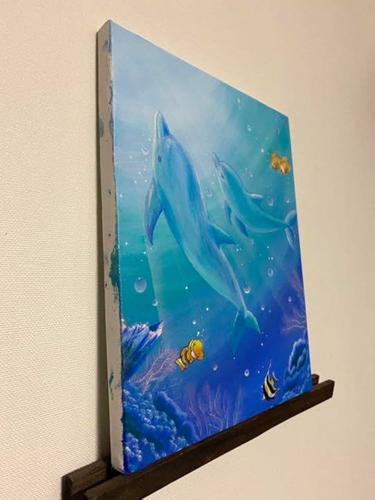 【イルカ】【道の向こう】…アクリル画 68496d6dcfaffdf9a9f9707e025f3f