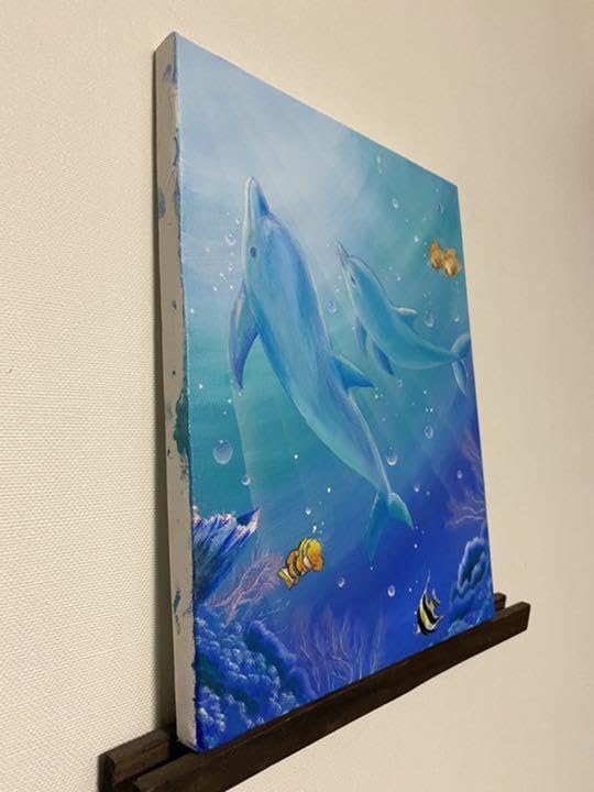 【イルカ】【道の向こう】…アクリル画 イルカ】【道の向こう】…アクリル画 アクリル画 イルカ 絵画