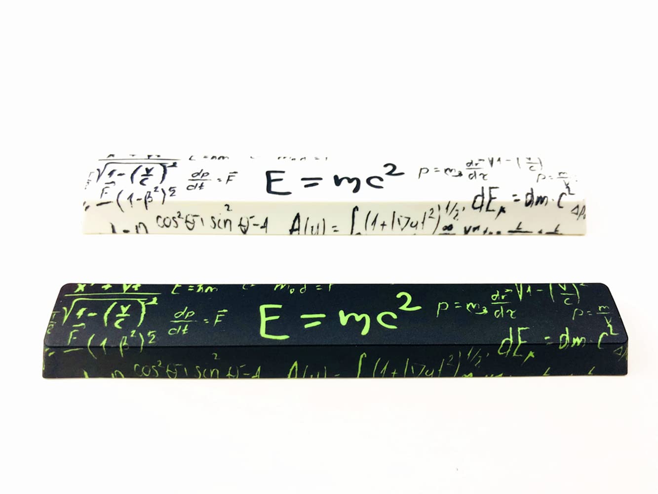 Novelty Spacebar Artisan Keycap PBT Dye Subbed 6.25u 6.5u Custom Keycaps Cherry Profile for Standard ANSI Cherry MX Mechanical Gaming Keyboards (6.25u E=mc² (Black))