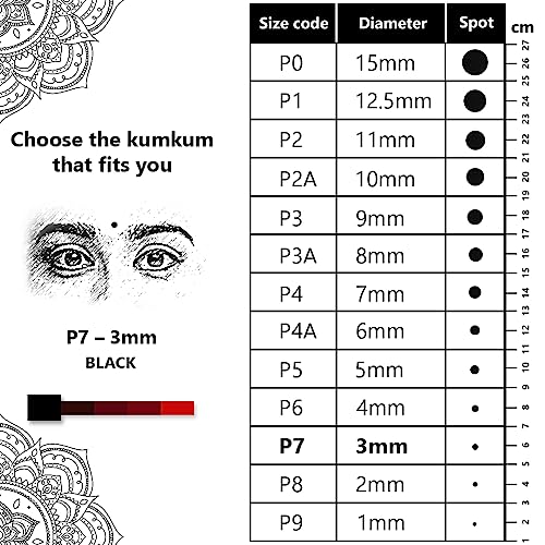 Eyetex Pallavi Sticker Kumkum (Round), P7 - Black, 20 Flaps, Breathable Fabric, No Gum Marks, Does not Irritate Skin - Image 4
