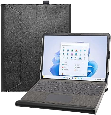 Surface Pro 9 Case,Surface Pro 8 Case,Mama Mouth PU Leather Folio 2-Folding Stand Cover for Microsoft Surface Pro 9 /Surface Pro Pro 8 13" Tablet,Black