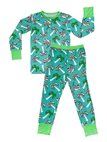 Jawlly Two Piece Christmas Pajama Set for Toddlers, made with Viscose from Bamboo and Spandex