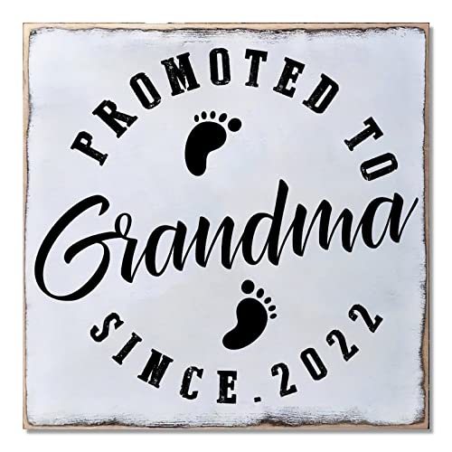 Plaque Promoted To Grandma en bois noble 40 cm décoration murale durable