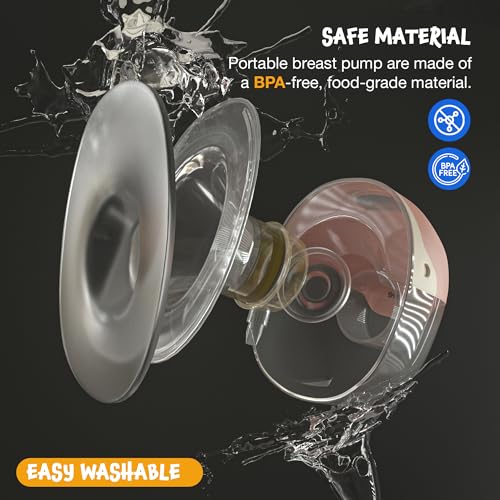 Image of Baybee CuddleFlow Double Wearable Electric Breast Pump for Mothers | Portable Breast Pump Electrical Machine with 3 Modes (Lactation, Milk Suction, Massage) & 15 Suction Levels | Automatic Breast Milk Pump with Rechargeable 1500mAh Battery & LED Display | Hands-Free, BPA-Free 180ml Milk Cup | Quiet, Compact & Premium Carry Case (Orange)