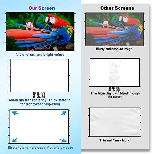 120 Inch Projector Screen And Stand, Sedpell 16:9 4K Hd Indoor Outdoor Movie Screen With Water Bag, Portable Projector Screen With Stand Package Rear&Front Projection For Home Backyard Camping Travel #TOP2