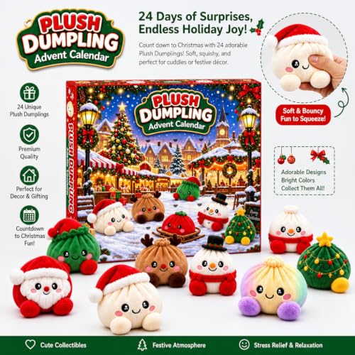 Christmas Plush Dumpling Advent Calendar 2026, 24 Days Countdown Calendar, Festive Holiday Gift Adults - image 4
