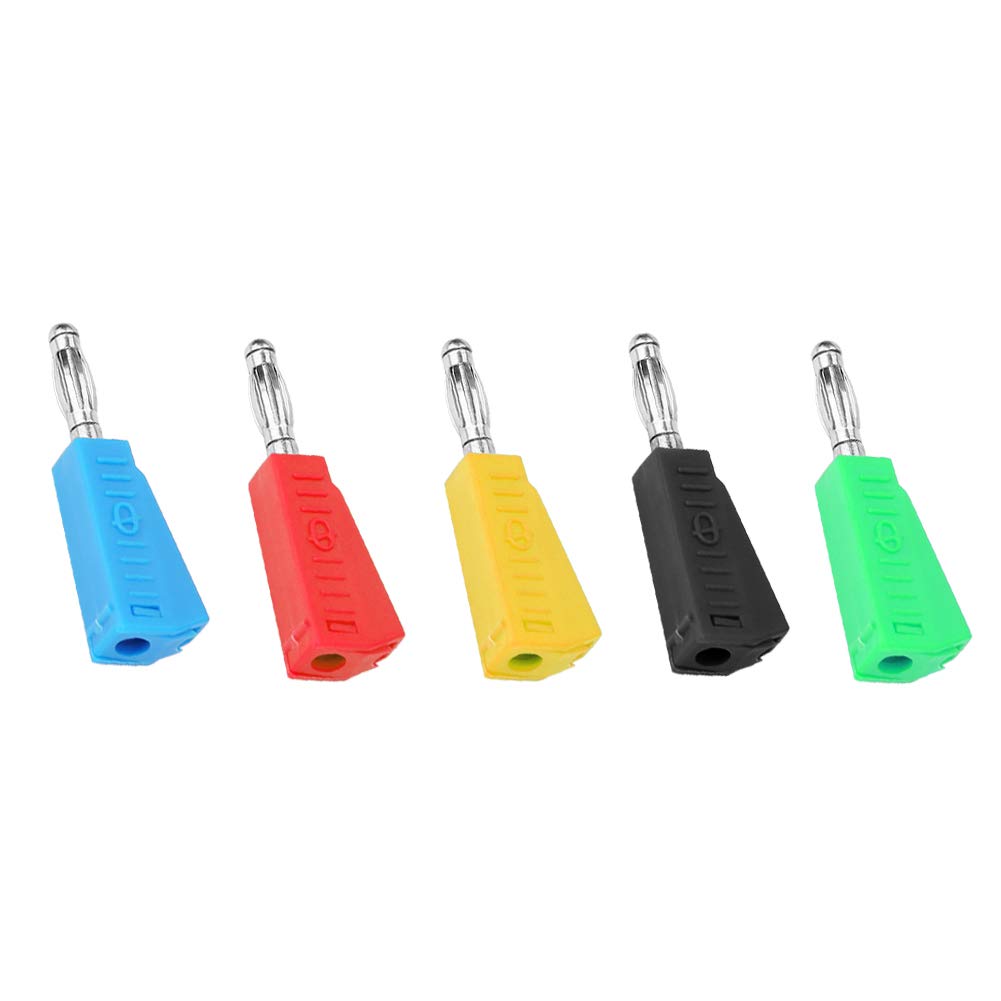 Fiches Banane 4mm KEESIN - Lot De 25 En Or, Connecteurs Haut-Parleur Sans Soudure, Multi-Couleurs
