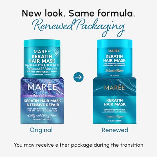 maree deep conditioning hair mask for damaged hair treatment - keratin hair care for hydrating growth repair moisturizing - dry curly color refreshing - tratamiento mascarilla para el cabello seco