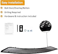 Vista 5 de Rejilla frontal superior negra de malla inoxidable para rejilla de rejilla de inserción de estilo se adapta a Dodge Charger SXT/SE