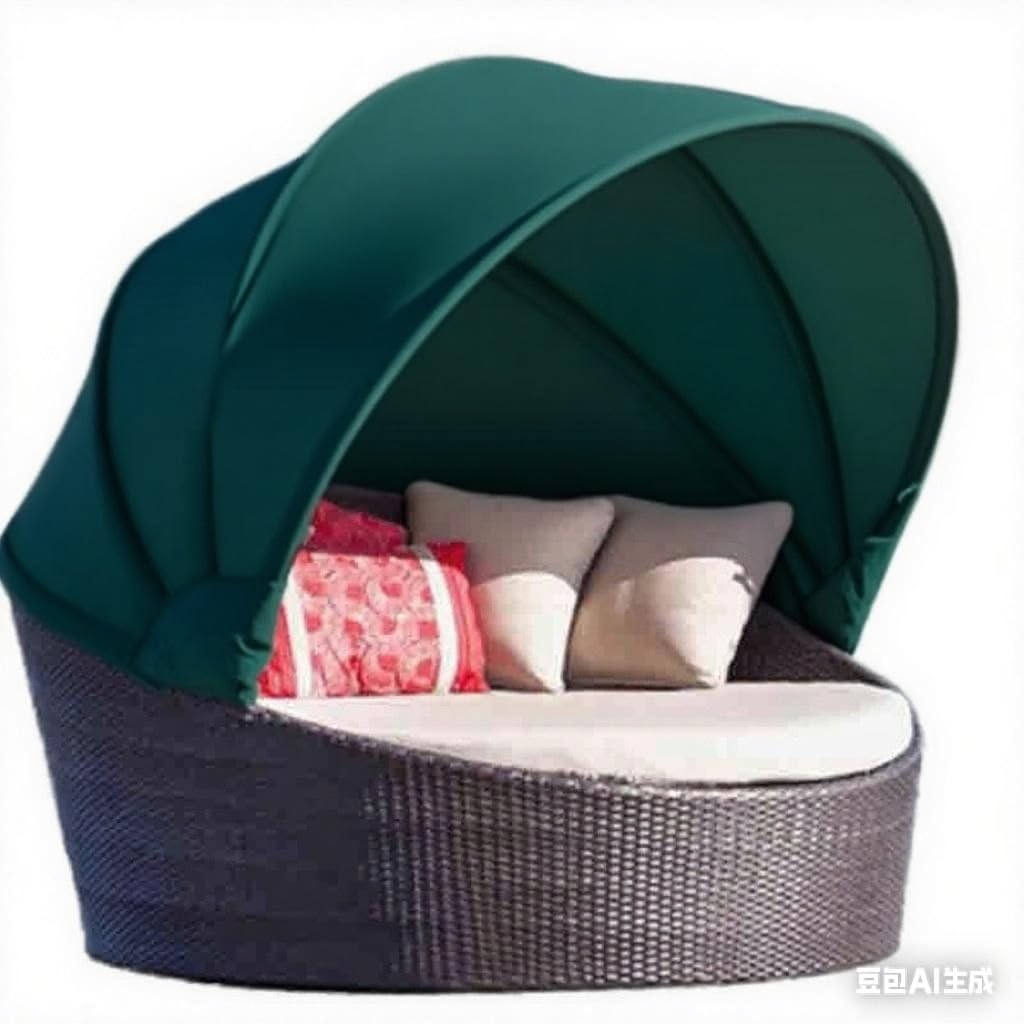 Baldacchino Di Ricambio 168 Cm Per Lettino Prendisole Rotondo Da Esterno – Copertura Parasole Impermeabile in Poliestere Resistente – Telo Parasole Compatibile (Grass Green)