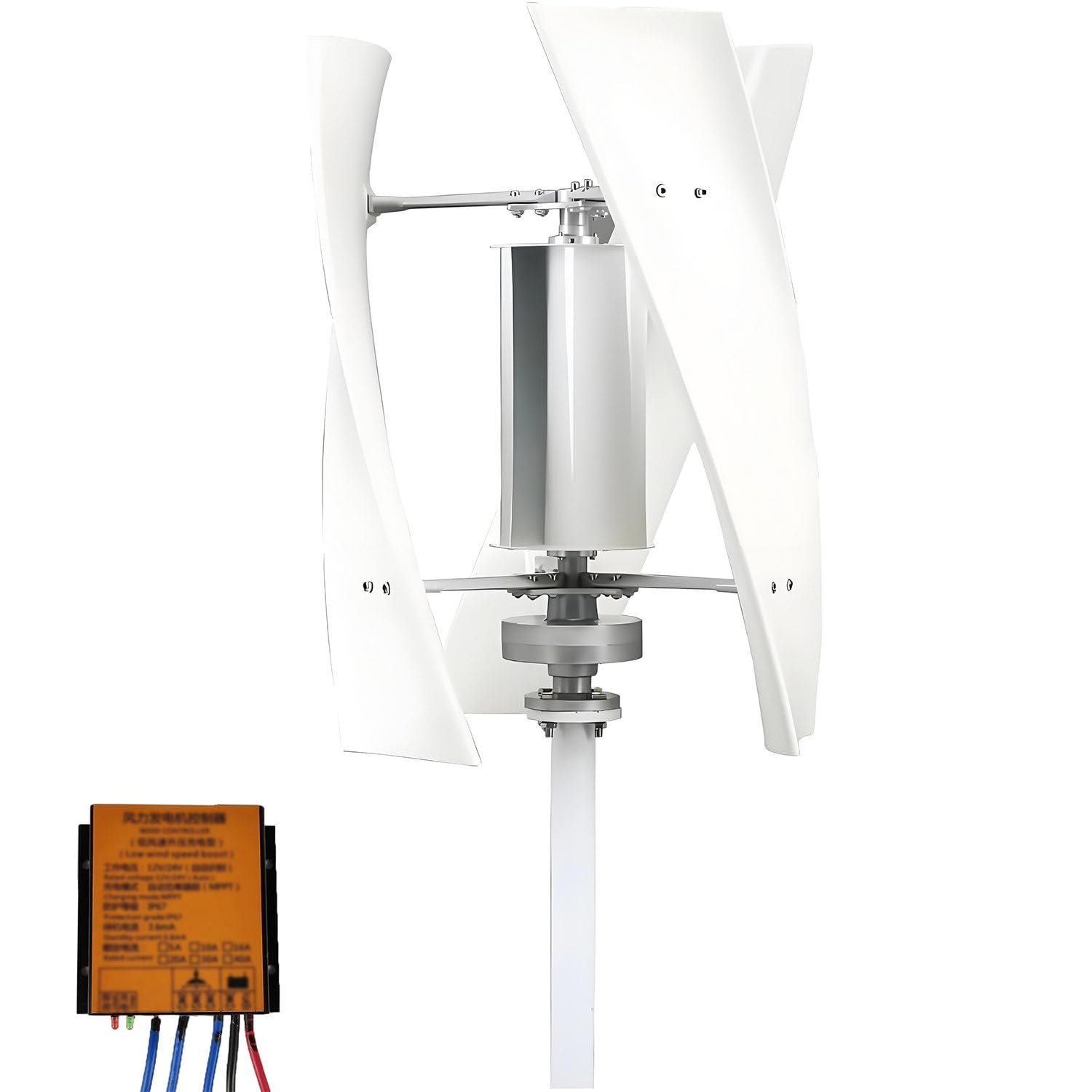 GLBMXDD Wind Turbine Generator Kit, with Controller,Ultra-Quiet Design 200W-White12V