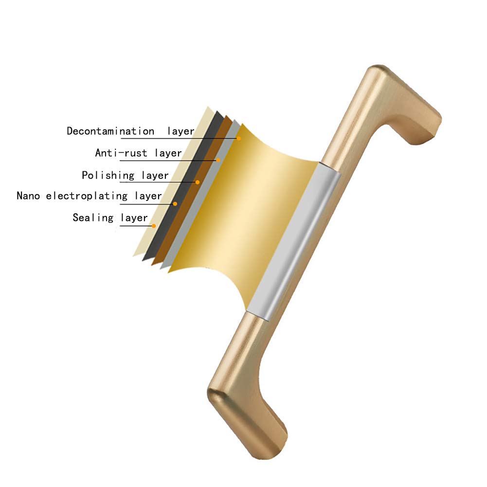 SYDARSYN Kitchen Cupboard Handles Brushed Brass Drawer Handles Cabinet Handles Kitchen Door Handles 192mm - Image 4