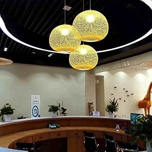 Lámpara de bambú retro con diseño de linterna circular artesanal 4