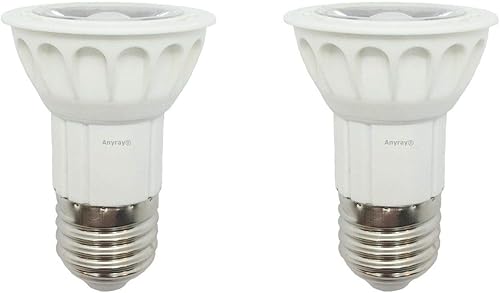 Anyray 2 bombillas LED JDR regulables 120V - Blanco cálido 5 W  (reemplazo halógeno de 50 W) E26  E27 base mediana 130V