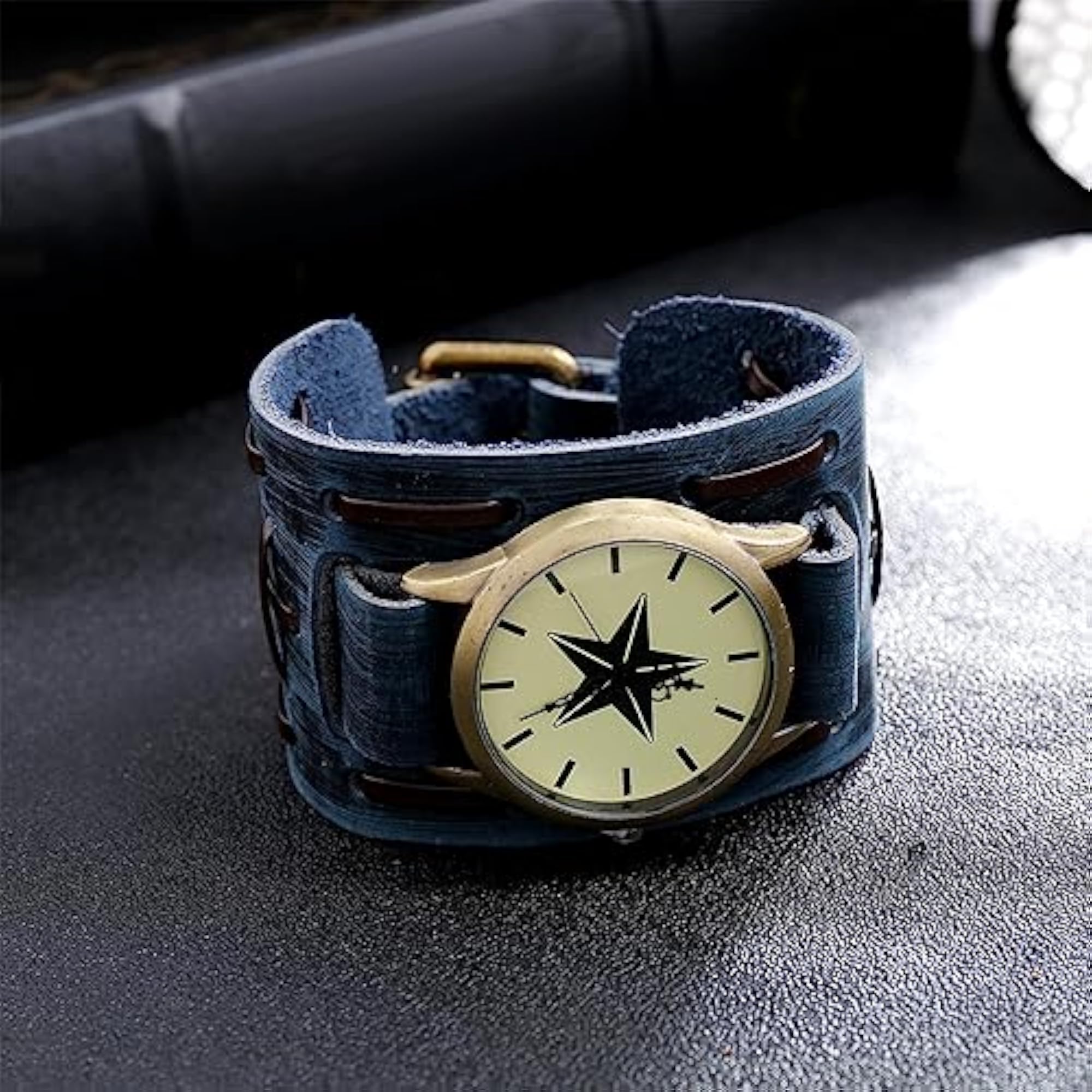 Retro Men Watch Punk Style Bangles
