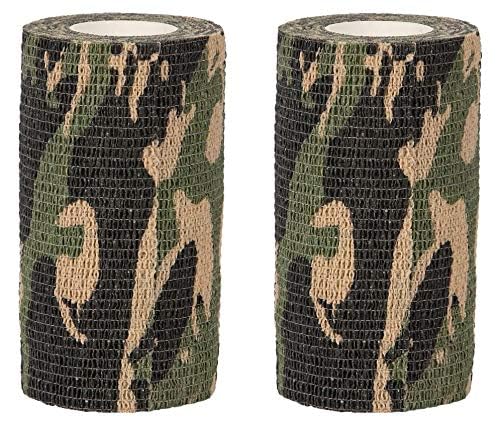 Image of A-Tape Breathable Self Adhesive Cohesive Bandage for Humans & Pets (Dogs, Cats, Birds) -Sports, Wrap, Athletic, Non Woven First Aid Medical, Wrist, Swelling (10 cm X 4.5 mtr) (Pack Of 2, Army)