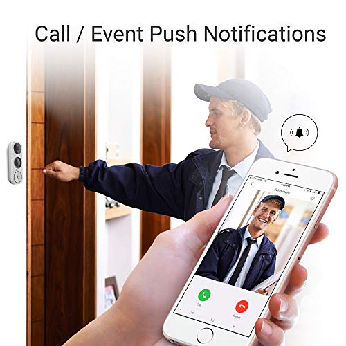 EZVIZ WiFi Video Doorbell, Night Vision, Two-Way Talk, PIR Motion Detection, Weather Proof, 180° Vertical FOV, Free 3-hour Cloud Storage(DB1)