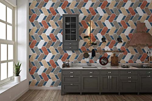 Image of DWELLSINDIA Bricks Pattern Self Adhesive Wallpaper, Waterproof, Scratch Resistant, Laminated (41cm x 244cm, Multicolour)