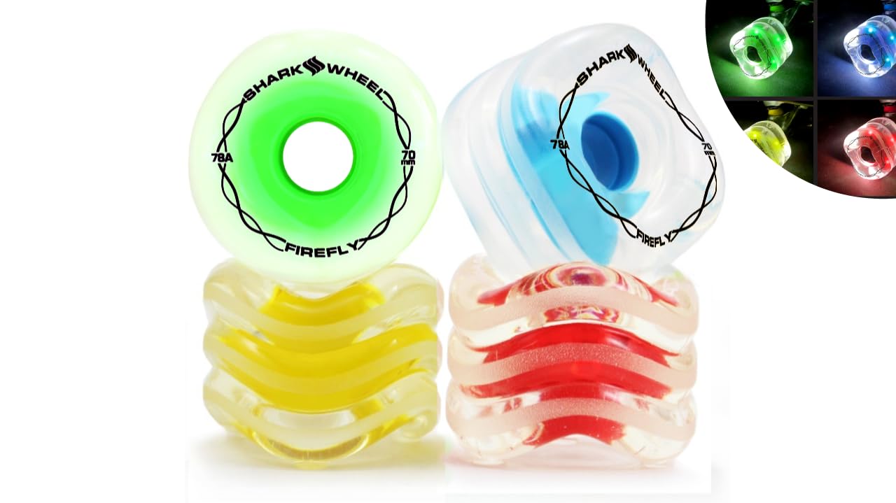 Firefly 60mm and 70mm Light Up Wheels - for Skateboarding and Longboarding