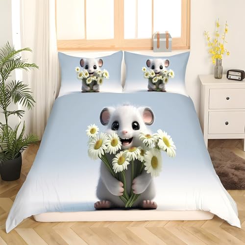 Housse de Couette 160x200 Hamster Facile à Enfiler avec son Zip Pratique