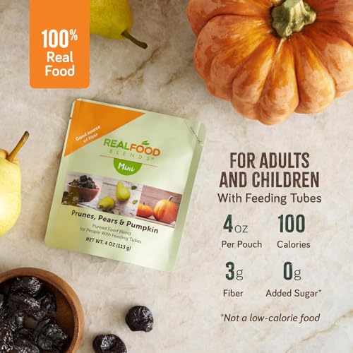 Image of REAL FOOD BLENDS Mini Prunes, Pears & Pumpkin Tube Feeding Snack, 12 Pack