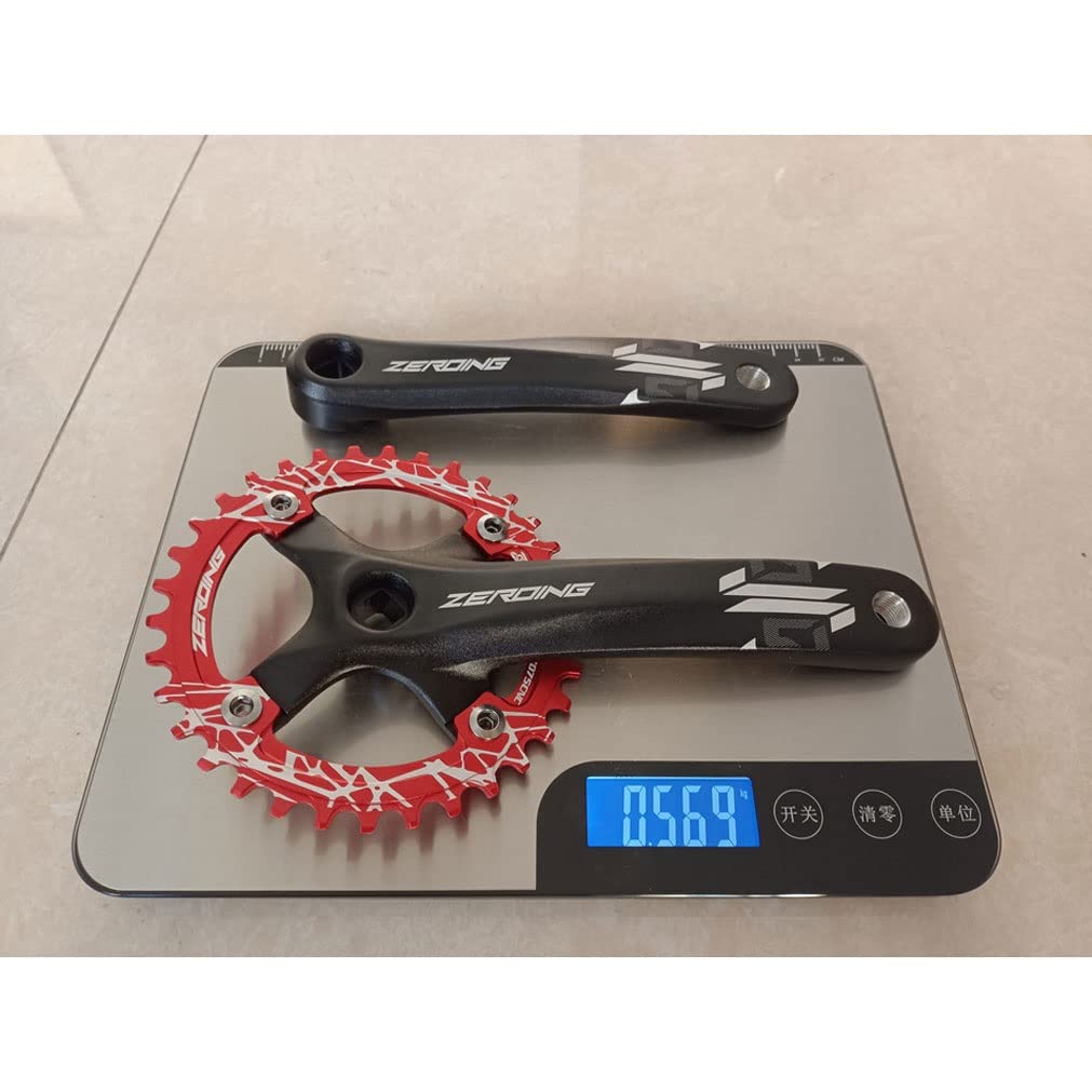 FAXIOAWA Guarnitura Mountain Bike Square Taper 104BCD 170mm Set pedivelle MTB 32/34/36/38T Guarnitura in Lega di Alluminio 8/9/10/11 velocità (Color : Red, Size : 32T)