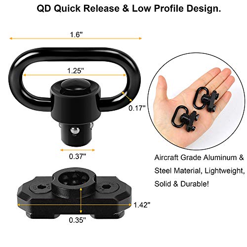 Two Point Traditional QD Sling 1.25" 2 Point Sling Swivels Mounts for Mlock