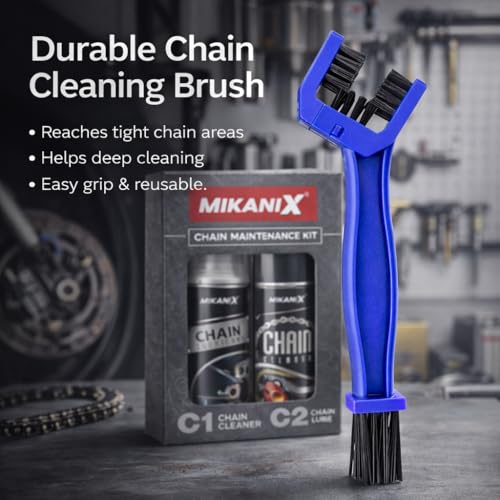 Image of MIKANIX Bike Chain Lubricant and Chain Cleaner Spray with Cleaning Brush for Motorcycle and Bicycle (300 ml)
