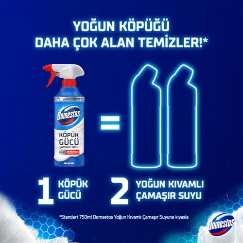 Domestos Köpük Gücü Köpük Çamaşır Suyu Beyaz Sabun 450 ml, Beyaz Sabun Köpük Gücü