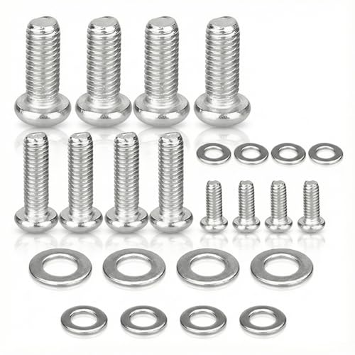 Hopzab 24 Pack Universal TV Mounting Hardware Kit, M4/M6/M8 VESA Screws, Stainless Steel TV Bracket Screws with Washers, Compatible with Samsung, LG, Monitor Mounts, Bracket Fixing