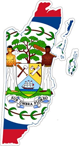 Akachafactory Autocollant Sticker adhesif Voiture Vinyle Drapeau Carte Belize
