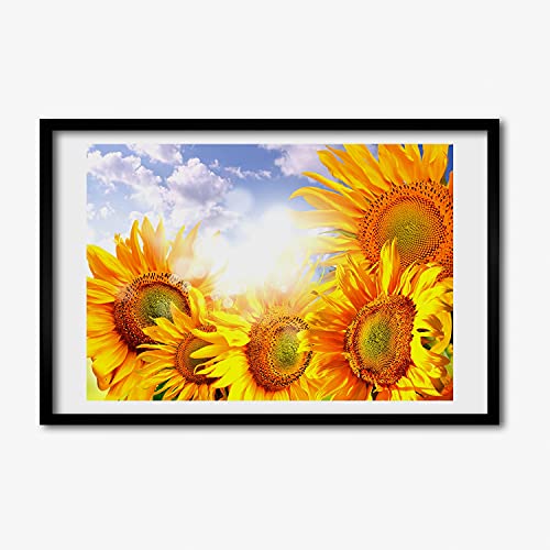 Cadre tournesols Tulup 60x40 cm pour illuminer votre salon moderne