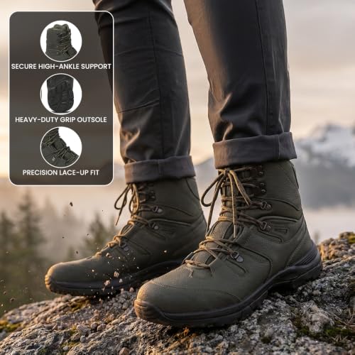 Image of Liberty Freedom SHIKHAR-4 Black & Olive Green Casual Lacing Boots for Men