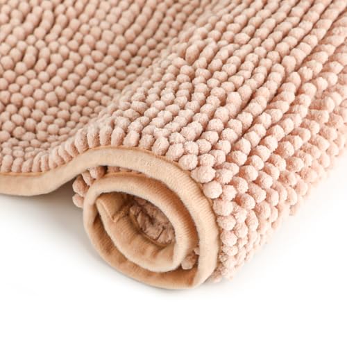 Onezebra Tappeto da bagno a pelo corto, super densità, antiscivolo, con assorbenza, lavabile in lavatrice, ingresso antimacchia, morbido tappetino da bagno per doccia e bagno (40 x 60 cm)