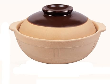 Commercial Fireplace Casserole, Unglazed Old-Fashioned Pottery Clay Casserole, Household Heat-Resisting Prevention of Dry Burning Clay Pots,1.4L
