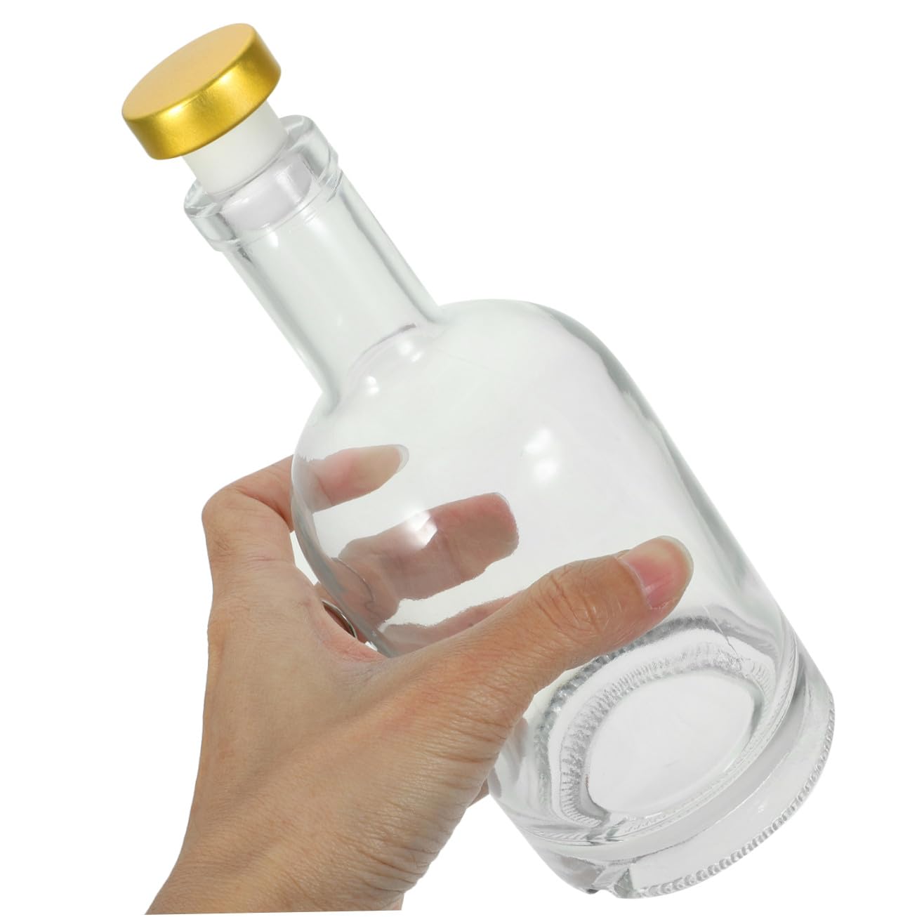 Alipis 2 Stück-pack Dickwandige Glasflaschen mit 375 Ml Fassungsvermögen Leicht zu Reinigen und Ausgießen für Zuhause und Club mit Schraubstruktur Am Boden Zufällige Farbe