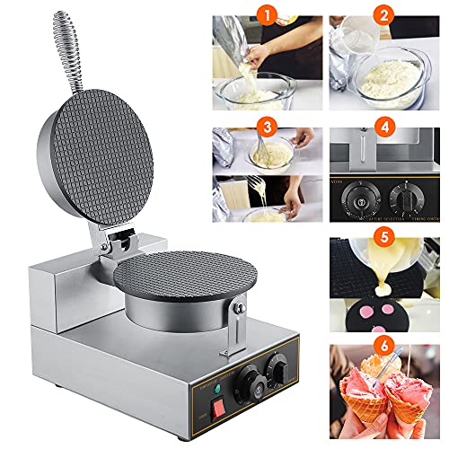 Ice Cream Cone Waffle Maker Machine Wssey Electric Waffle Maker Non-Stick Surface Stainless Steel Egg Roll Cone Baking Iron Machine Waffle Bowl For Home Commercial Use #TOP3