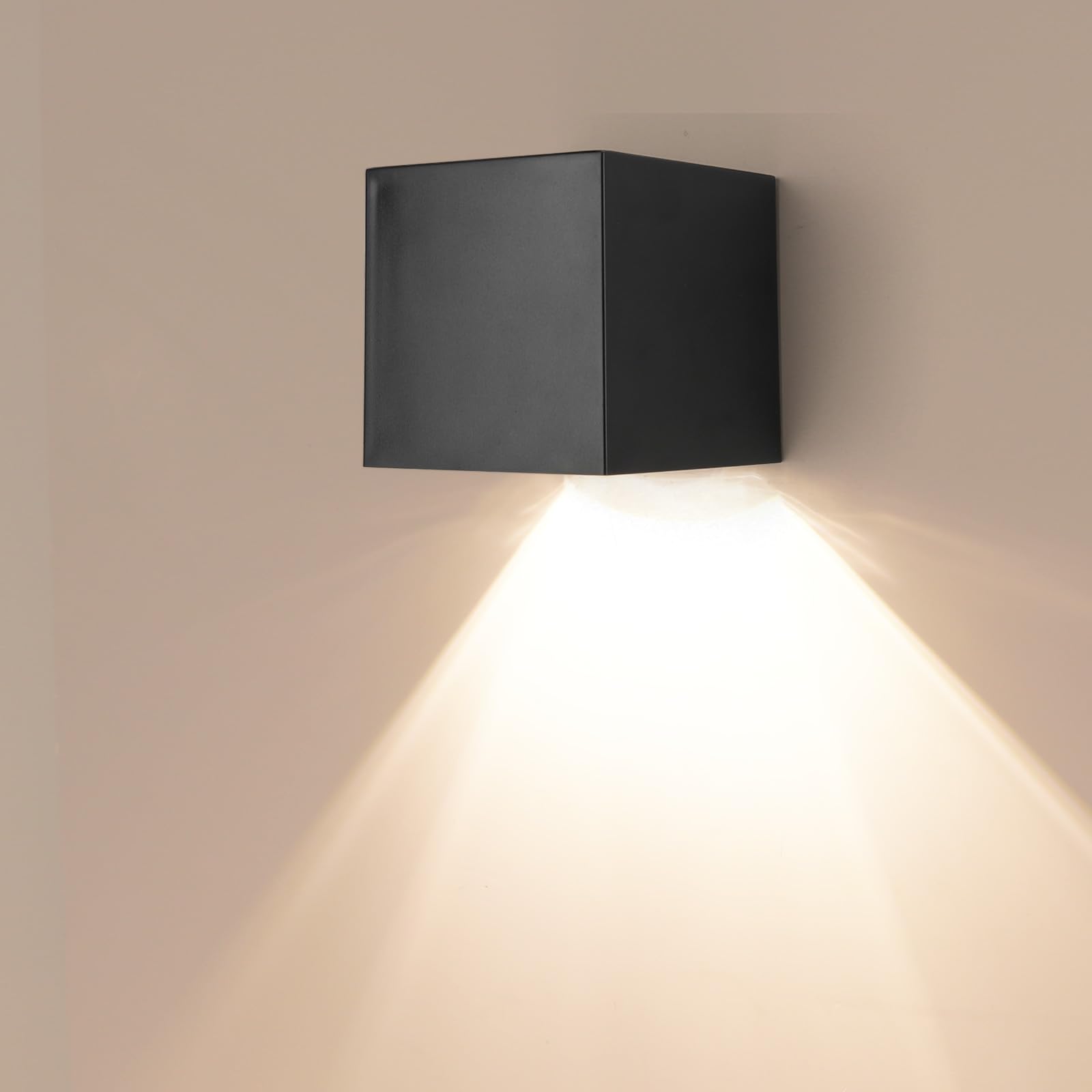 Lámpara de pared solar exterior con 2 modos de iluminación, aplique de pared impermeable IP65, luz solar fácil de instalar, adecuado para paredes, terrazas, jardines, escaleras, cercas