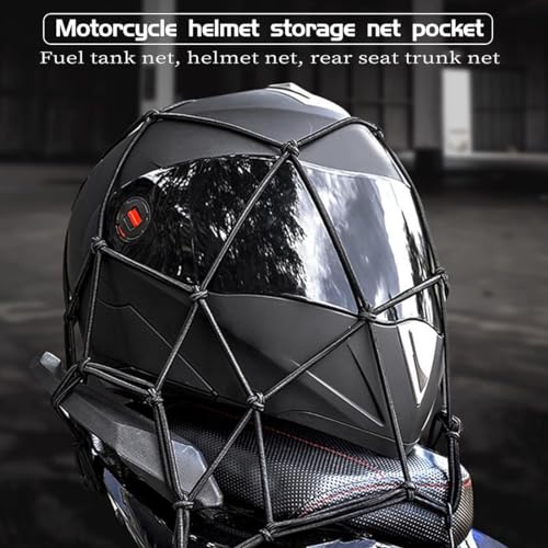 Gepäcknetz Fahrradkorb Hinten 40x40 cm, Schwarz Netz für Fahrradkorb und Motorrad, mit Haken