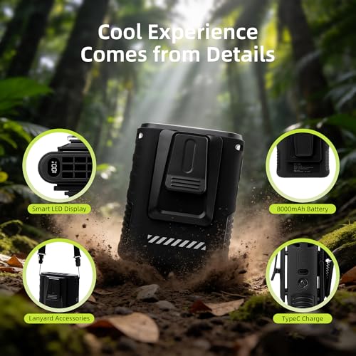 Ventilateur de taille portable à 5 vitesses et écran LED intelligent - 3