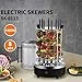 QUGURLID Electric Vertical Rotisserie,Smokeless Rotating Rotisserie Grill,Barbecue Grill w/Timer,BBQ Automatic Rotating for Kebabs,w/8 Grill Fork