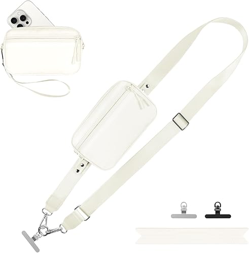 Miniatura 34 de Correa para teléfono con clip y correa cruzada para cartera, cordón ajustable para teléfono con cartera, Negro, Mediana Negro,negro, rojo (Black