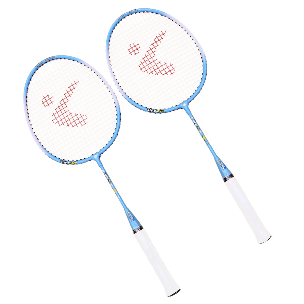Mipcase 1Pair Alloy Badminton Racket Set Cartoon Design for Outdoor Sports Lightweight and Durable for Beginners and Intermediate Players Blue Color for Boys