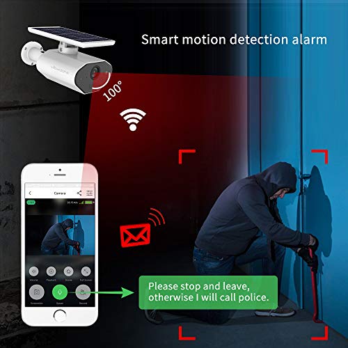 Viewzone Solar Security Camera With 6400Mah Rechargeable Battery, Solar Wifi Camera, Waterproof Outdoor Wireless Security Battery Camera, Motion Detection Alarm (Sun Cam App) #TOP6