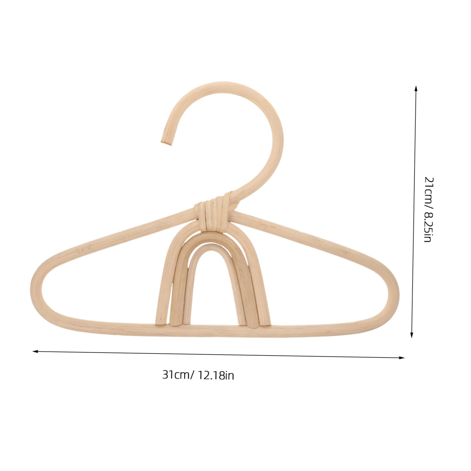 Cabilock Rattan Clothes Hanger Rustic Hanger for Clothing Smooth Finish for Nursery Closet Organization for Clothes Storage