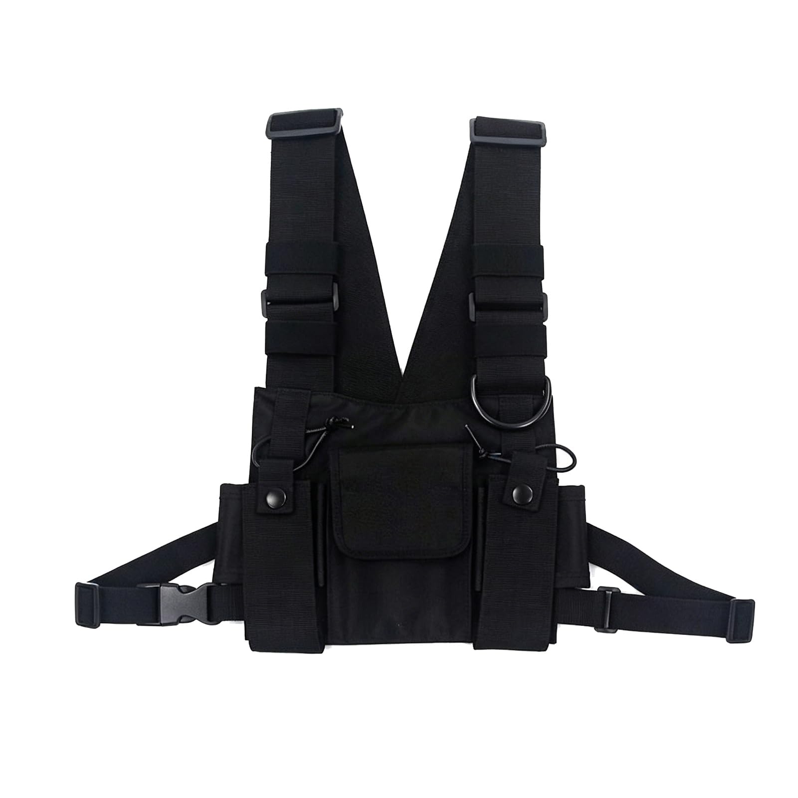 Borse a Tracolla Tattico Petto Rig Uomo e Donna, Radio Walkie Talkie Tasca Petto Borse con Tasche Multiple, Borsa All'aperto Hip Hop Streetwear Sport, Tactical Chest Rig Pack