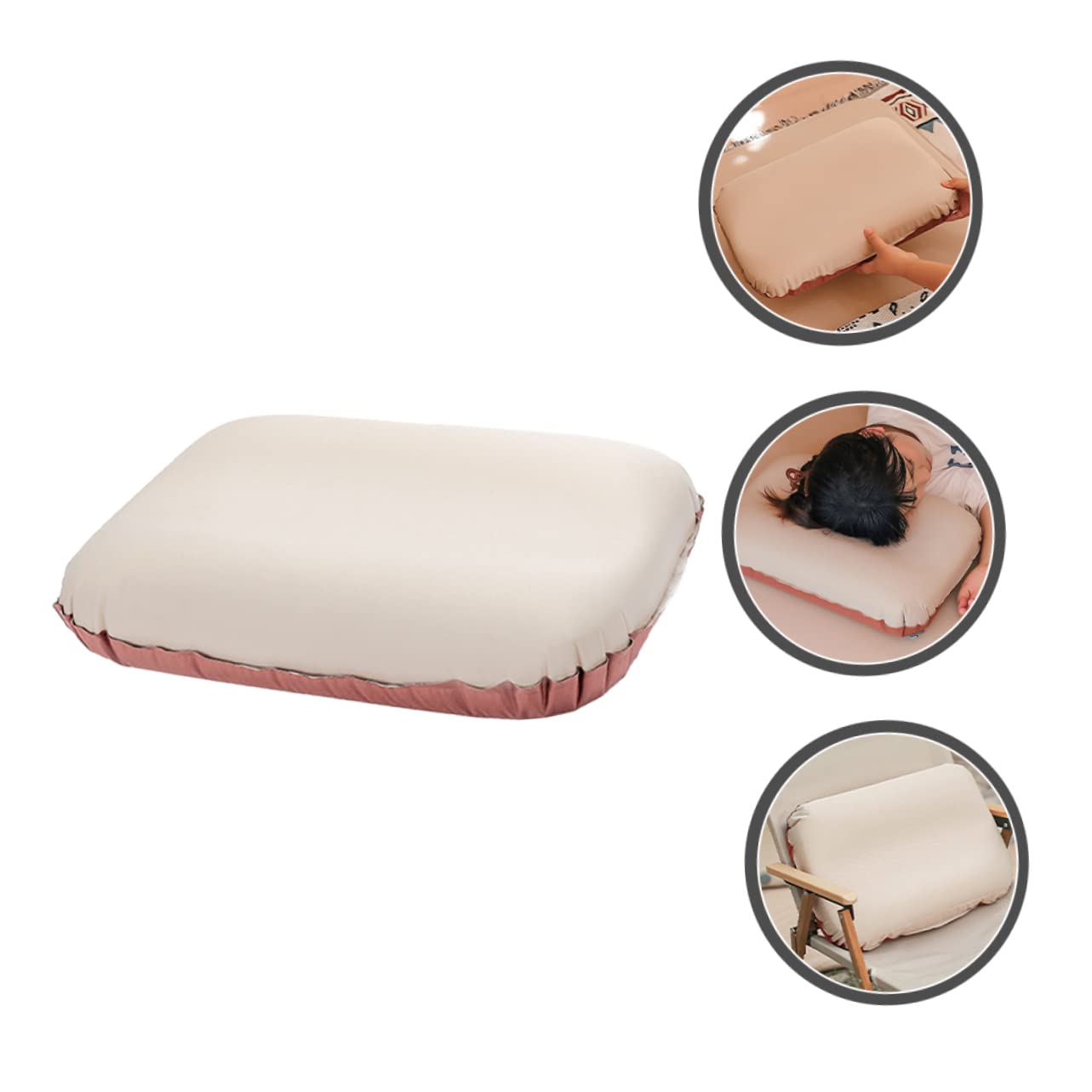 UKCOCO Cuscino Gonfiabile Ergonomico Cuscino Da Viaggio Portatile Per Campeggio in Spugna Facile Da Gonfiare