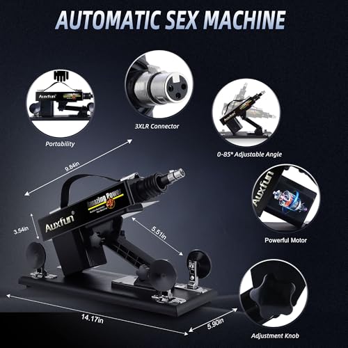 auxfun sex thrusting machine automatic love machine with masturbator adult toy for men and couples with 35 inch suction cup amphuge dildo attachments