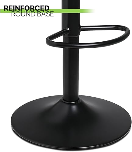 Miniatura 7 de Magshion Juego de 2 taburetes de bar de altura de mostrador, silla giratoria de piel sintética, silla ajustable en altura, cojín moderno, taburete